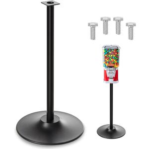 Maxdot Single Metal Stand for Gumball Machine Candy Popcorn Vending Cast Iron 28'' Tall with 16'' Round Base Compatible for Small Capsule Machines Replacement Part, Black Only The Stand