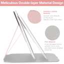 Kintion Travel Makeup Mirror, Portable LED Lighted Makeup Mirror, 360 Rotation Touch Screen Vanity Mirror, 60 LEDs, 3-Color Dimmable Lighting, Rechargeable Tabletop Folding Cosmetic Mirror, Pink