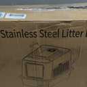 Stainless Steel Smart Cat Litter Box with IR Sensor Automatic Odor Control for A Home, Low Noise Design Automatic, Hygienic, and Easy-Clean Design for Multiple Cats