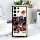 for Samsung Galaxy S24 Ultra Case, Astronaut Pattern Slim Liquid Silicone Anti Slip for Galaxy S24 Ultra Phone Case 6.8 inch, Space White