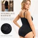 BRABIC Lace Bodysuit for Women Tummy Control Shapewear Sleeveless Tops V-Neck Backless Camisole Jumpsuit Shaper (Black, L)