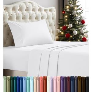 Utopia Bedding Twin Sheet Set 4 Piece Bed Sheets for Twin Size Bed, Hotel Luxury, Extra Soft, Cooling Bed Sheets - Wrinkle, and Fade Resistant (White)