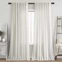 Linen Curtains 84 inches Long for Bedroom Back Tab Light Filtering Privacy Sheer Cream Curtains Modern Farmhouse Coastal Decor Cream Cotton Textured Gauze Curtain 2 Panel Set 70x84 (Natural)