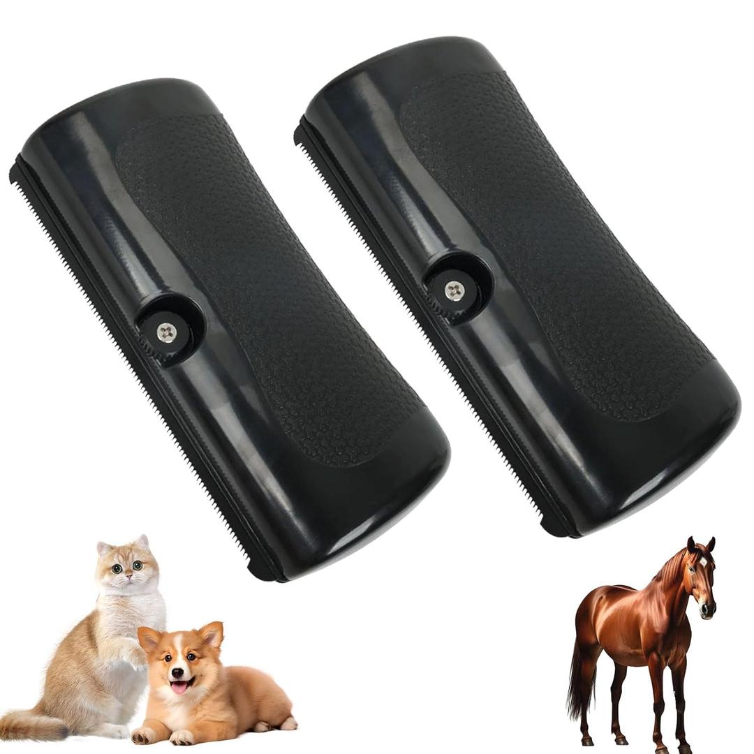 Deshedding Brush, Shedding & Grooming Supplies for Matted Hair, Loose Hairs | Pet Short Hair Removal Tool for Cats, Dogs, Rabbits, Horses (2)