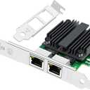 Buacoz 2.5G Dual Port Gigabit Network Card,with Intel I225 Chip LAN NIC Card, 2500M Gigabit Dual RJ45 Ports Ethernet Server Adapter Support Windows 11/10 Windows Server 2022