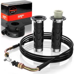 1PZ GS1-S78 7/8" Universal Throttle Twist Grip Set with Throttle Cable for 50cc 80cc 125cc 150cc GY6 4 Stroke Scooter Motorcycle Moped ATV QMB139 157QMJ Jonway Roketa Nst Taotao