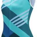 Women's Cycling Jersey Set Sleeveless Bike Shirts Cycling Vest Shorts Bicycle Clothing Short with Gel Padded (Medium, Be13)