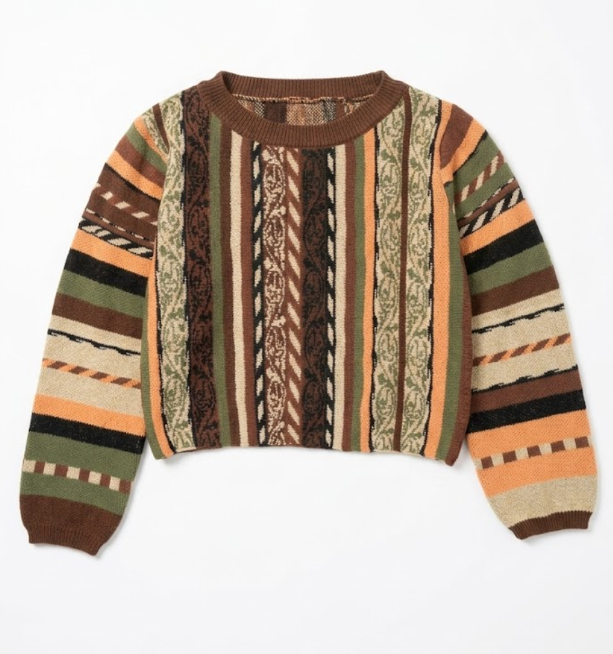 SOLY HUX Women's Plus Size Boho Striped Sweater Bell Long Sleeve Crew Neck Pullover Jumper Tops Multicolor X-Large Plus