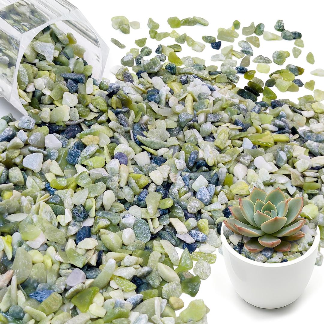 11LB Natural Gravel Pebbles, 1/4 Inch Gravel Stones for Succulent and Cactus, Aquariums, Terrarium, Vases and Indoor Outdoor Gardening,Green