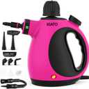 Kiato Handheld Steam Cleaner, 10 in 1 Hand Held Steamer for Cleaning, Portable Pressurized Steamer for Home Use, Bathroom, Mini Steam Cleaners for Upholstery Furniture Sofa Couch Floor Tile Grout (Shock Pink)