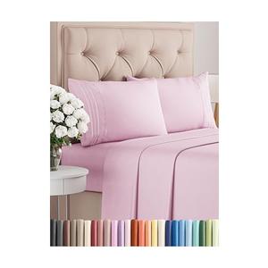 Cal King Size 4 Piece Sheet Set - Comfy Breathable & Cooling Bed Sheets Set - Hotel Luxury Bedding for Women, Men, Kids, Teens, Boys & Girls - Deep Pockets, Soft, Wrinkle Free - Oeko-Tex - Light Pink