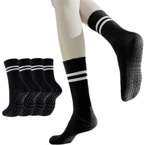 GUUNIEE Pilates & Yoga Socks for Women with Non-Slip Grip for Barre, Ballet,Hospital & Barefoot Workout 2/4 Pairs Breathable (6-10)