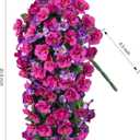 Hibiscus Artificial Fake Hanging Flowers Plants for Outdoor Spring Decoration, 2PCS UV Resistant Faux Hibiscus Silk Flowers Realistic Look Real for Planters Outside Porch Patio Yard, Violet Fuchsia