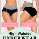MISSWHO Cotton High Waisted Womens Underwear Soft Stretch Breathable Full Coverage Ladies Panties(Regular & Plus Size) (Gray, XL)