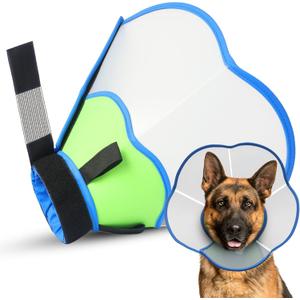 Hard & Heavy Plastic Dog Cone Collar Alternative for Extra Large Dogs(Adult Lab Golden GSD), Pet Neck Head Protective Cone Anti-Lick, Adjustable Elizabethan Recovery Collar Cone of Shame for Healing (XL(Neck Girth:16.9"-20.8"), Blue Green)