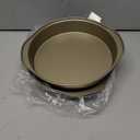 8 Inch Cake Pan, 3PCS Nonstick Round Baking Pans with 50PCS Parchment Papers, Durable Birthday Circle Cake Baking Pan with Handle for Multi-Layer Cakes, Dishwasher Safe (Gold) 