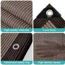 70% Sunblock Shade Cloth Net Resistant Garden Shade Mesh for Plant Cover, Greenhouse, Chicken Coop, Kennels, Tomatoes Plants -Brown 16x20Ft