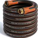 Garden Hose 50 ft x 5/8", NON-EXPANDING Flexible Water Hose, Kink Resistant Lightweight Hybrid Hose-Black Oange