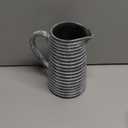 Quoowiit Ceramic Rustic Vase with Handle, Black Distressed Decorative Farmhouse Pitcher Vase for Home Decor Living Room Bedroom Kitchen Office Shelf Decor Centerpiece Table Decoration