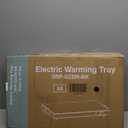 Megachef Electric Warming Tray with Adjustable Temperature Control, 24 in, Silver, Black