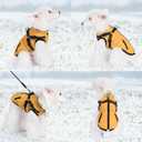 Gyuzh Dog Coat with Harness,Dog Coats for Small Dogs,Warm Fleece Winter Puppy Jacket,Waterproof Jacket with Harness Built in for Small Medium Large Dogs