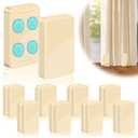 16 Pcs Outdoor Curtain Weights, 8 Pairs Upgrade to Heavier Magnetic Drapery Weights, Plastic Wrapped Waterproof Curtain Magnets for Home Decor, Tablecloth, Patio, Shower, Outside Curtains-Beige