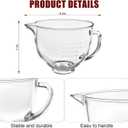Double-layer Thickened Glass Mixer Bowl For Kitchenaid Tilt-Head Stand Mixers 4.5-5 Quart, 5Qt Mixing Bowl Replacement For Kitchenaid with Measurement Markings & Handle