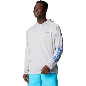 Columbia Mens Terminal Tackkle-Hoodie (Large Tall, Cool Grey/Vivid Blue Logo),Cool Grey Columbia Mens Terminal Tackkle-Hoodie (Large Tall, Cool Grey/Vivid Blue Logo),Cool Grey