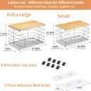 Extra Large Trash Bag Holder Stackable Kitchen Storage Slive, 2 Pack Wall Mounted Pantry Organizers and Storage with Bamboo Top, Garbage Bag Dispenser Under Sink for Laundry Room and Kitchen