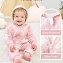 Unnivoll Baby Winter Clothes Cotton Baby Snowsuit for Boys Girls Long Sleeve Onesie Hooded Romper Newborn Jumpsuit Outfits (Pink)