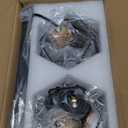 Farmhouse Vanity Light for Bathroom, 2-Light Wood Bathroom Vanity Light Fixtures Over Mirror, Rustic Sconces Wall Lighting with Metal Lampshade for Living Room, Bedroom, Hallway