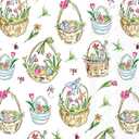 2 x IHR Ideal Home Range Dinner Napkins Disposable 3-Ply Paper Hand Towels, 8.25" x 4.5", Easter Basket, 16-Count