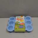 Samuelworld Baby Food Storage Container, 12 Portions x 2.5oz - BPA Free Silicone Freezer Tray with Clip-On Lid for Breast Milk Storage, Homemade Baby Food, Vegetable & Fruit Purees - Blue