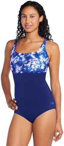 Speedo Women's Endurance+ Color Top One Piece Swimsuit, Size: 12
