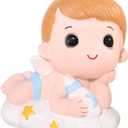 Totority Cake Decoration Crafts Resin Boy Baby Cake Decoration Crafts Resin Baby Boy Model Ornament Baby Birthday Cake Decoration Anniversary Celebration Cake Ornament (Assorted Color 1)