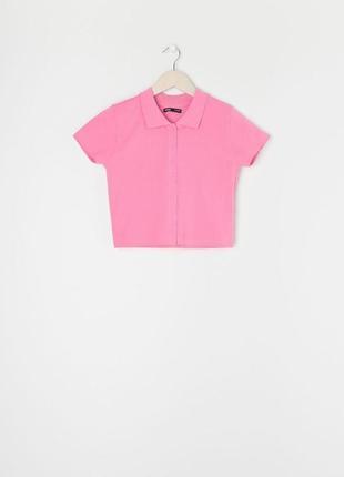 Pink Polo Crop Top M