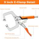 Pocket Hole Jig System Kit, Pocket Screw Jig with 11 Inch Clamp, Square Driver Bit, Hex Wrench, Depth Stop Collar, Step Drill Bit, Coarse Square Driver Screws, All In One for Joinery Work