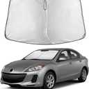 EcoNour Windshield Sunshade Compatible for Mazda 3 2010-2011 2012 2013, Sun Visor for Front Windshield & Window Sun Shade Cover, UV Heat Blocker & Protector, Car Accessories