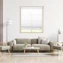 DEZ FURNISHINGS Cordless 1" Signature Light Filtering Pleated Fabric Shade, 48" W x 48" H, White