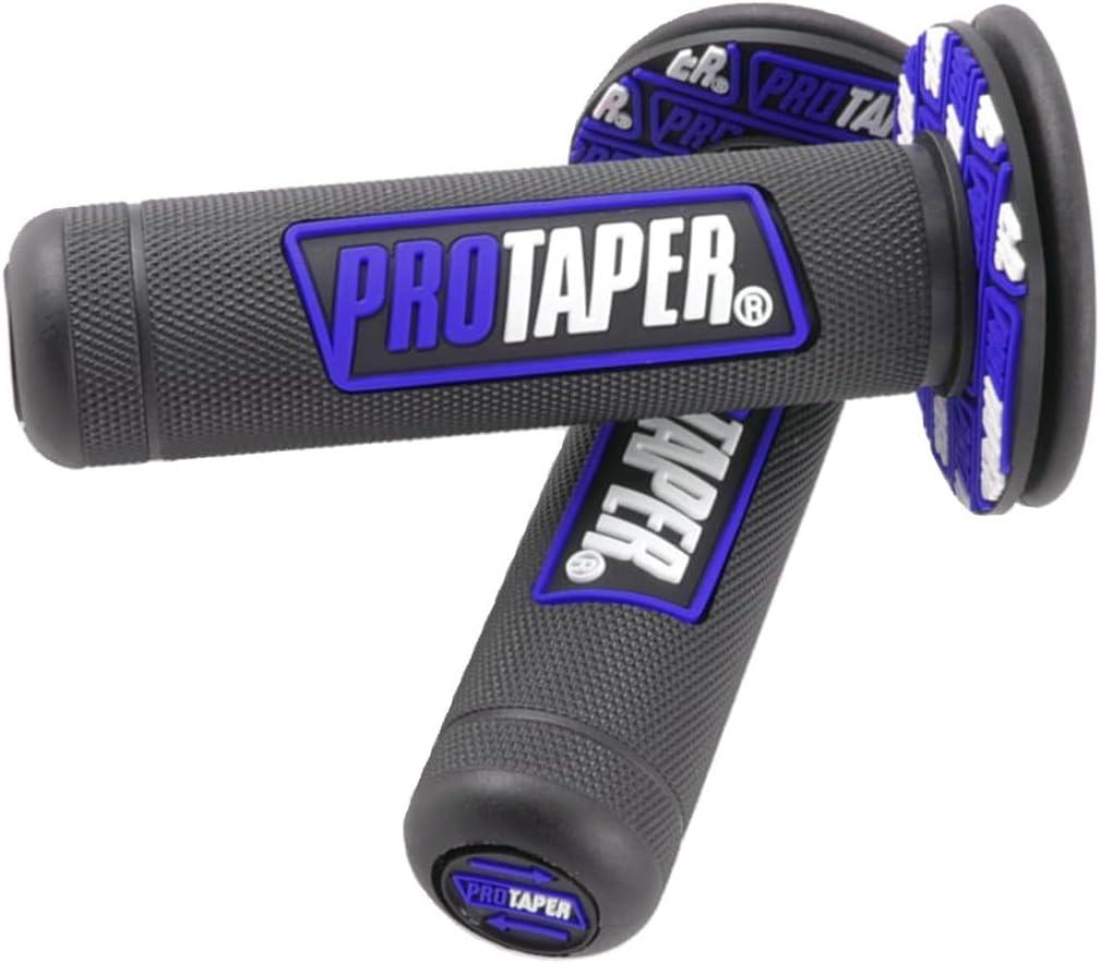 7/8" Motorcross Handle Grips Dirt Bike 22mm 24mm Truster Grips Motorcycle Ergonomic Bar End Non Slip Grip Gel Gep Scooter Cruiser Racing Mountain (Pro taper, Black Blue)