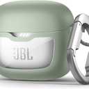 SURITCH Magnetic Bumper Case Compatible with JBL Tune Flex Earbuds, Rugged Shockproof Protective Covers for JBL Tune Flex with Magnetic Lid Lock & Carabiner & Cleaning Kit & Removal Tool, Green
