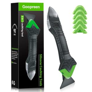 Caulking Tool 3 in 1 Caulking Grout Removal Sealant Finishing Tool Bathtub Caulk with Stainless Head, Caulk Remover Glass Glue Angle Scraper for Bathroom, Kitchen, Floor, Window, Sink Joint, Frames