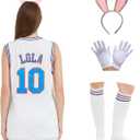 Mens Basketball Jersey Bugs #1 /Lola #10 Movie Sports Party Jersey White S-XXXL