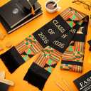 2 x Kente Graduation Stole Class of 2026 African Kente Sash Black Celebrate Culture with The African Graduation Stole