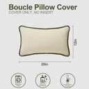 3 x ORTIGIA Farmhouse Lumber Pillow Covers Decorative 12x20 Textured Pillowcaes with Scalloped Edge Pillow Case for Couch Sofa Bed Cushion Living Room Green