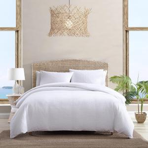 Tommy Bahama - King Comforter Set, Soft Cotton Bedding Set with Matching Shams, Medium Weight & Ideal for All Seasons (Basketweave White, King)
