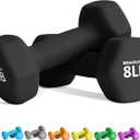 Balelinko Home Gym Equipment Workouts Strength Training Weight Loss Pilates Weights Yoga Sets Weights for Women, Men, Seniors and Youth (Black), 8 LBS