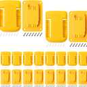 20pas Tool Holders and Battery Holder for Dewalt 20v Wall Mount Hanger Battery Drill Tool Storage Shelf for Milwaukee M18(Yellow)