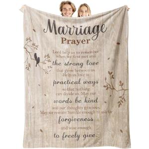 Uniquilling Wedding Gifts for Couples 2025, Newlyweds Gifts for Couples Bridal Shower Gift, Best Bride Gifts for Wedding Day, Marriage Prayer Throw Blanket 60"x 50"