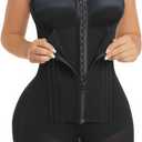 YIANNA Overbust Fajas Colombianas Shapewear for Women Tummy Control Body Shaper Girdles Post Surgery Compression Garment (Large, 1-black)